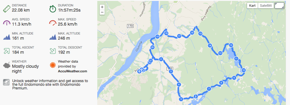 Trening: ‘22.08Km på&nbsp;kickbike